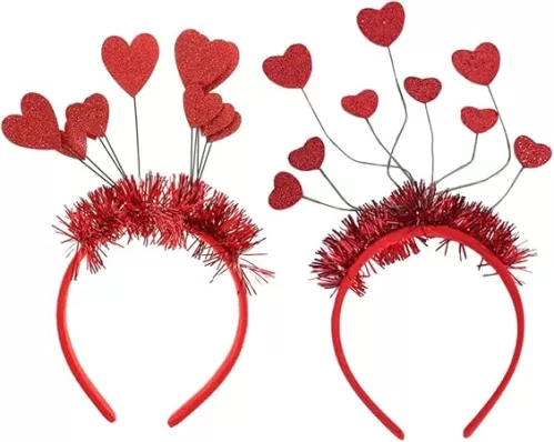 SOIMISS 2pcs Heart Headband Women Bands for Wedding Party Valentine's Day Accessory