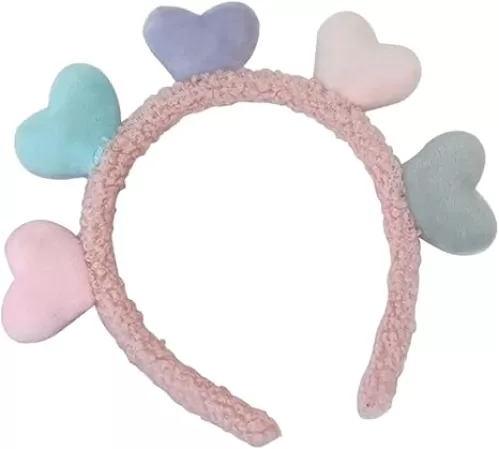 TOVINANNA Heart Shaped Silk Headband Cartoon Party Headwear for Women Valentine's Day Band