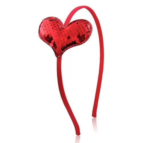 Valentine's Day Headband Glitter Heart Headband Sparkling Red Heart Hairband for Valentine's Day Hair Accessories for Women Girls Party Supplies