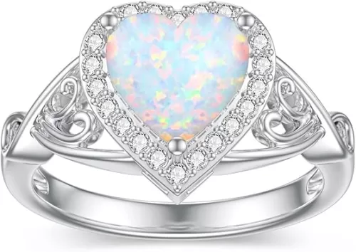10K 14K 18K Gold Custom 2 Carat Heart Gemstone Vintage Engagement Rings for Women with Moissanites Heart Shaped Birthstone Promise Ring for Her Size 3-15