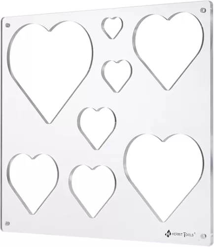 12"*10" inches 8-in-1 Heart Inlay Template | Router and Decorative Templates for Woodworking