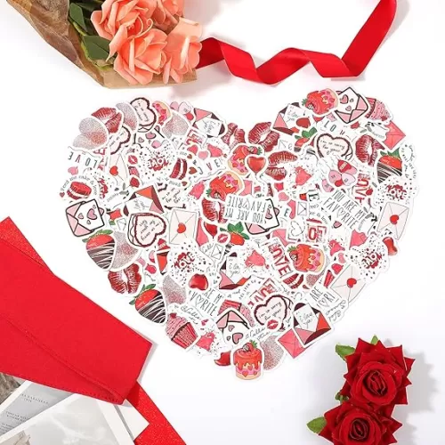 184Pcs Love Stickers for Scrapbooking, Waterproof Valentine's Day Decals, Scrapbook Stickers Love Themed Sticker Pack, Cute Heart Stickers for Couples Envelope Diary Planner Letter DIY Decor (4Boxes)