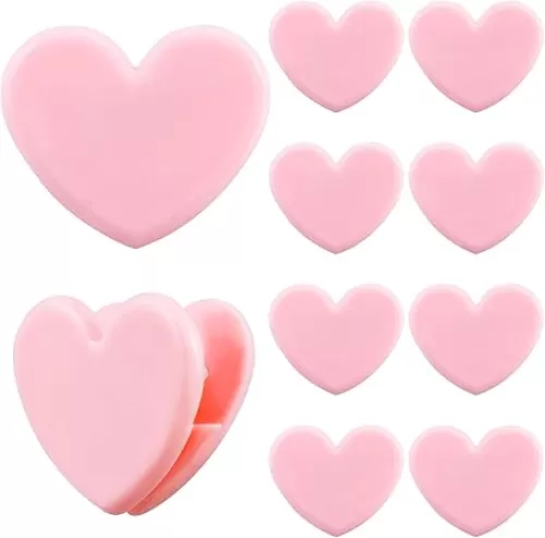 30pcs Heart Shaped Binder Clips, Mini Pink Paper Bookmarks Decorative Cute Heart Clips Small Clamps Folders Clips for Book Lovers Teachers Students Organizing File Photo Graduation Gift