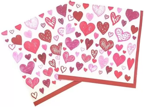 40 Pack Valentine’s Day Party Disposable Napkins Pink Heart Love Paper Napkins for Valentine's Day, Weddings, Engagements, Anniversaries, Bridal Showers, Birthday Party Supplies6.5 x 6.5 Inch