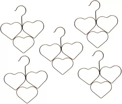 5Pcs Heart Shape Multi Function Clothes Hangers Decorative Shawls and Tie Holder Space Saving Closet Organizer for Scarves Belts and Accessories