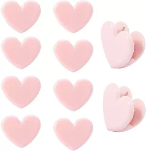 60pcs Heart Shaped Binder Clips, Mini Decorative Paper Clips, Paper and Bag Clips for Coffee Office Photo Picture Pages Holder