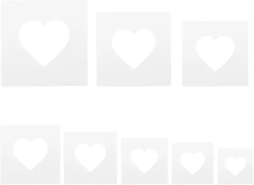 8 PCS Large Heart Stencil Template Set - Different Sizes for Painting