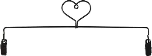 Ackfeld Manufacturing 12in Heart Clip Holder Hanger, Charcoal, 0.3x15x8.5 inch