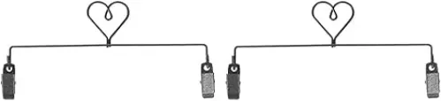 Ackfeld Manufacturing 8in Heart Clip Holder Charcoal Hanger, 8.75 x 4.75 x 0.25 (Pack of 2)