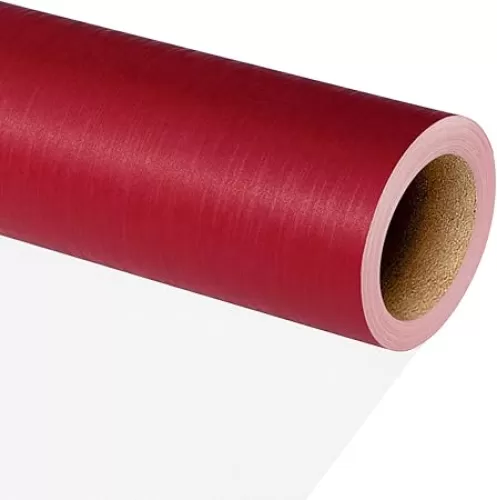 BIOBROWN Red Kraft Wrapping Paper Roll, 17 Inch x 33 Feet (47 sq. ft. ttl.) Matte Solid Color Gift Wrap, Textured Paper for Christmas, Birthday, Holiday, Wedding, Anniversaries, Parties