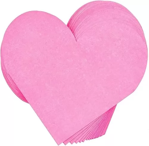 BLUE PANDA Heart Shaped Paper Napkins for Valentine's Party, Hot Pink (6.5 x 6.5 In, Pack of 50) - Pink Napkins