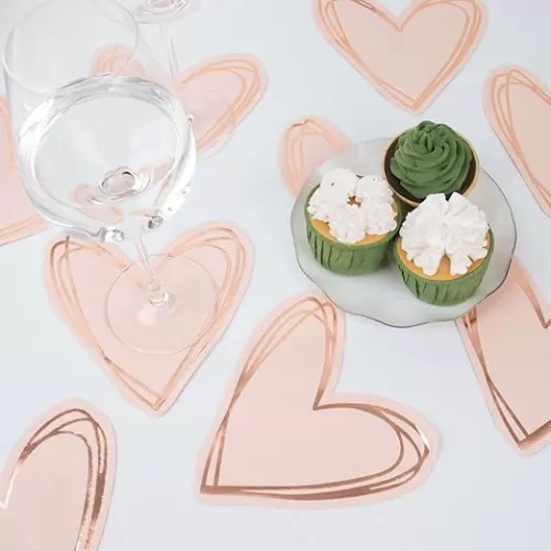 Efavormart 20 Pack | Heart Beverage Cocktail Napkins, Disposable Paper Napkins - 11"x9"