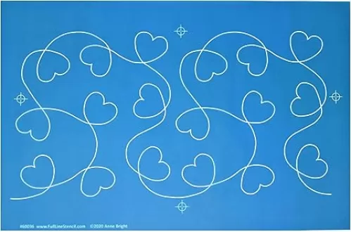 Full Line Stencil I Love It - Edge to Edge Nylon Mesh Stencil, Continuous Line Template for Hand Quilting, Free Motion Quilting, Domestic Machine Quilting, Long-Arm Quilting