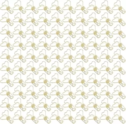 Gold Heart Shaped Binder Clips, Stainless Steel Decorative Paper Clips for Office/School, Rust-Proof Hanging Clips