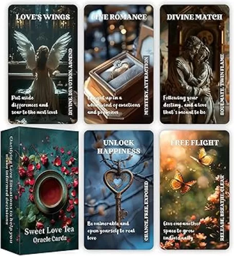 GZXINKE Love Tea Oracle Cards - Twin Flames & Soulmates Deck, Romance & Life Relationships Oracle Cards for Beginners