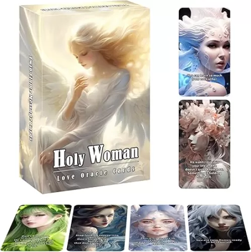 Holy Woman, Love Oracle Cards, Twin Flame Message Oracle Cards, Revealing The Hidden Truth, Desires, Darkness, and Any Divine Intervention That You May Have in Connection with, Oracle Cards