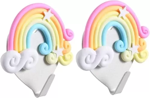 Homoyoyo Heart Shape Hooks 2 Pack Hanging Wall Hangers Rustproof Heavy Duty Coat Racks