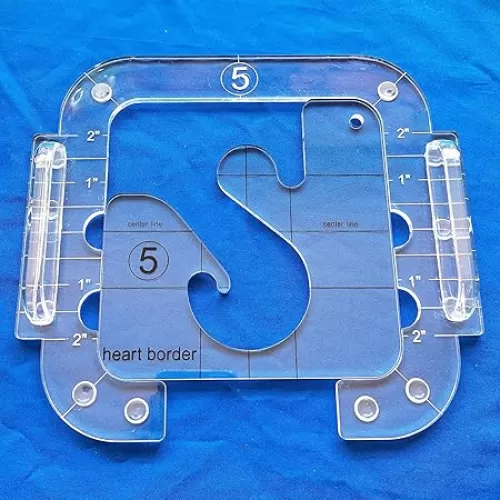 HONEYSEW Heart Border Template for Quilting Fits Inside Free Motion Quilting Grip 5