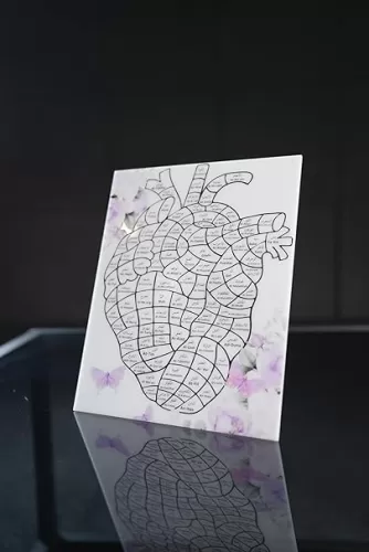 Islamic Gift for Quran memorization, Ramadan Gift, Quran Surahs Inside The Heart, Quran in My Heart Acrylic Plaque (with Flowers)