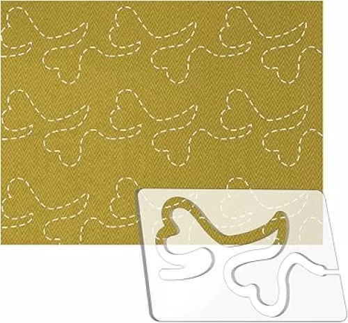 Kapyoo Freemotion Quilting Rulers and Templates Quilting Templates for Machine Quilting Quilting Supplies Quilting Patterns with Non-Slip Grips (Two Heart-Shaped)