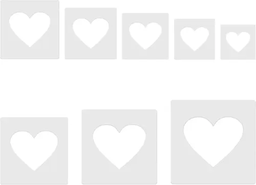 Large Heart Stencil - 8 Different Size Heart Templates, Plastic Paint Stencils - Love Template Cutout Reusable for Wall Arts & Paper Decoration