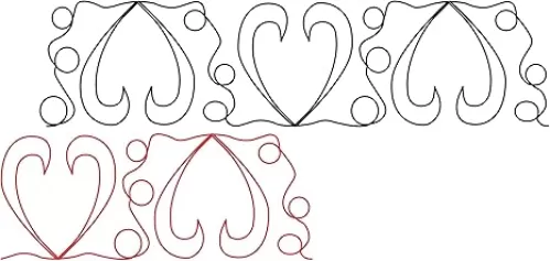 Linda's Heart Play Pantograph Pattern - 8" & 12" Sizes - Quilting Template