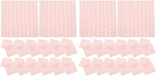 LOGOFUN 120 Pcs Clear Bubble Out Bags Heart Shaped Packing Cushioning Bag Double Protective Bubble Pouches (Lotus Root Color, 10 * 10cm)
