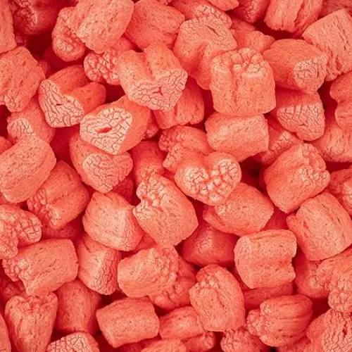 Magicwater Supply - .25 Cu Ft - Orange Heart Shaped Recycled Anti Static Packing Peanuts - Compostable & Biodegradable Cushion for Shipping - Dust-Free & Abrasion Resistant - Void Filler