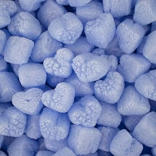 Magicwater Supply - .5 Cu Ft - Blue Heart Shaped Recycled Anti Static Packing Peanuts - Compostable & Biodegradable Cushion for Shipping - Dust-Free & Abrasion Resistant - Void Filler