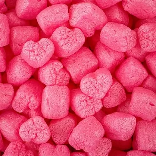 Magicwater Supply - .5 Cu Ft - Pink Heart Shaped Recycled Anti Static Packing Peanuts - Compostable & Biodegradable Cushion for Shipping - Dust-Free & Abrasion Resistant - Void Filler