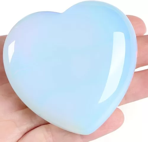 MAIBAOTA 60 mm Opal Crystal Large Heart Love Stone Healing Crystals Heart Stone for Women Natural Reiki Gemstone Polished Heart Shaped Rocks Meditation