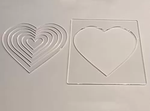 Multi Heart Router Template, Hearts Router Inlay Template, Clear Acrylic Template for Woodworking&Craft(8" x8")