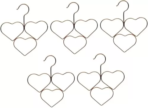 PRETYZOOM Hanging Scarf Hanger Set 5pcs Heart Shaped Scarf Holder Closet Organizer Home Hangers Simple Design