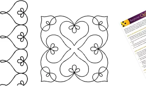 Quilting Stencils for Machine and Hand Quilting - 2 Quilting Stencils for Block, Border Patterns - Bleeding Heart, Bleeding Heart Medallion Plastic Quilt Stencil Set with Guide