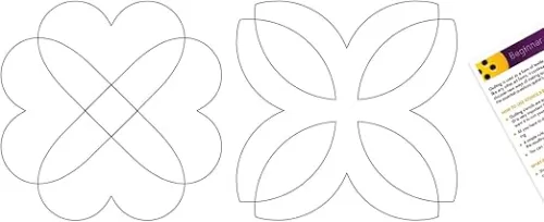Quilting Stencils for Machine and Hand Quilting - Set of 2 Reusable Feather, Hearts and Triangular Designs Plastic Quilt Stencil for Borders, Background, Block Patterns with Guide