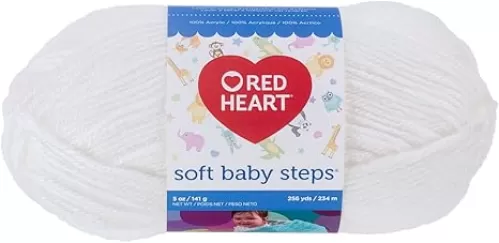 RED HEART Soft Baby Steps Yarn, White