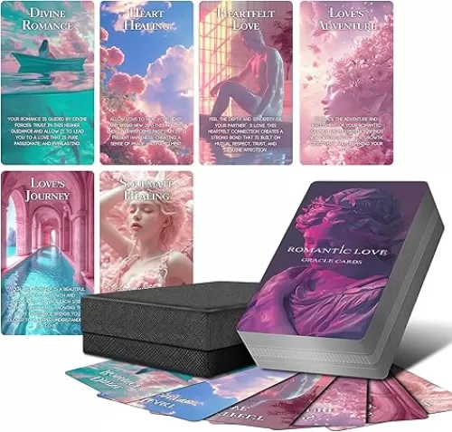 Romantic Love Oracle Cards, Soulmates and Twin Flames Oracle Deck with Meanings on Them for Beginner, Love Relationships
