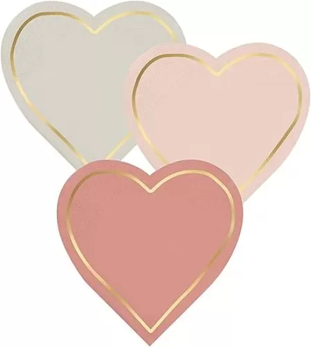 Santa Barbara Design Studio Valentine's Day Party Cocktail Napkins Die-Cut Disposable Paper Napkins, 20-Count, Hearts