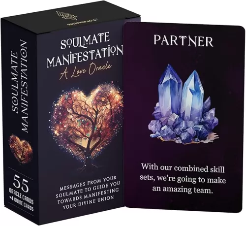 Soulmate Manifestation: A Love Oracle - Messages from Your Soulmate to Guide You Towards Your Union - Deck of 55 Romance Oracle Cards with Meanings on Them for Beginners to Advanced Readers