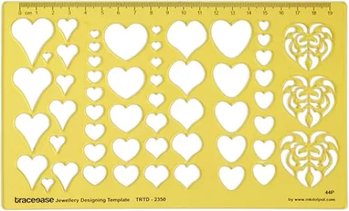 Traceease Heart Shapes Jewelery Settings Jewelry Templates Drafting Tools Jewellery Designing Stencils