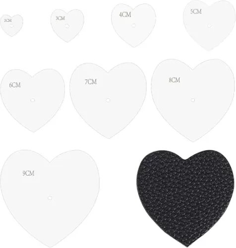 UNICRAFTALE 8 Pcs Acrylic Sashiko Stencils 8 Sizes Heart Stencils Heart Quilting Template Embroidery Tool Drawing Heart Stencils for Painting Hand Quilting and Embroidery