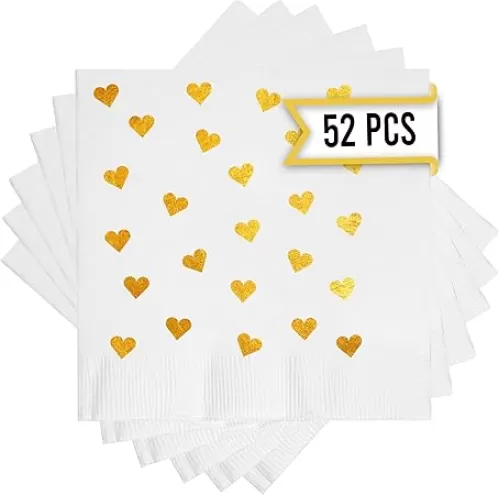 Valentine Napkins 52 Pcs, Heart Napkins, Valentines Day Napkins, Valentines Napkins Paper, Valentine Cocktail Napkins, Galentines Napkins, Valentine Paper Napkins