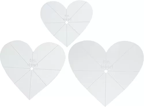 Wakauto 3Pcs Acrylic Heart Template, Quilting Stencils Template Sewing Precision Rulers for DIY Crafts Clothing Dress Professional Patchwork Stitching Supplies Quilling Tool