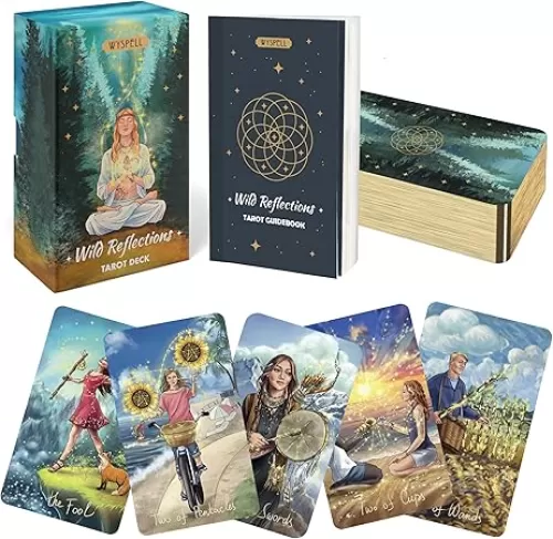 Wyspell Wild Reflections Tarot Cards: Nature-Inspired Cards with Guide Book - Beautiful Tarot Deck for Beginners